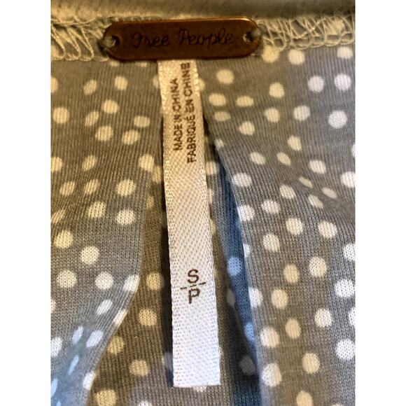 Free People Cardigan Women S/P Cream Gray Open Front Lined Wool Blend Boho Vneck - Picture 8 of 9